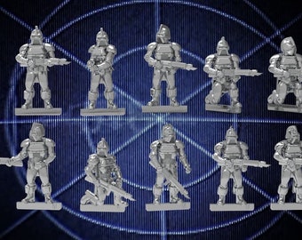 Galactic Centurions Set 1 -  28mm scale 3D printed resin miniatures x10