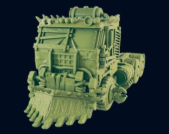 Post Apocalypse Wastelands Semi Truck and Trailer (skala 28 mm do 32 mm) - Powrót do Badlands - zestaw do samodzielnego złożenia z żywicy w technologii druku 3D