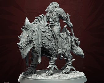 Orc Horde - Ugmuz mounted on Dire Wolf - 3D printed heroic scale miniatures (Monolith Arts)