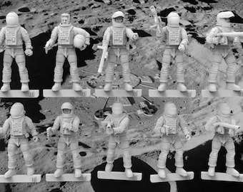 Moonbase 99 Astronaut Crew x10 - 28mm scale 3D printed resin miniatures