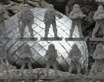 Potato Head Alien Soldiers -  28mm scale 3D printed resin miniatures x10