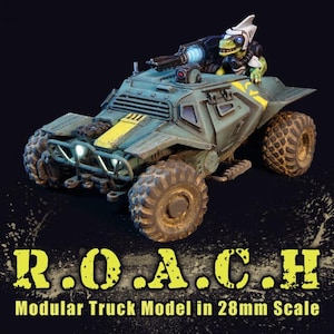 ROACH Modular Truck (technical version)  - 28mm / 32mm scale 3D printed resin model kit for science fiction wargames