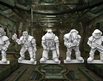 Grimdark Characters Set 3 -  28mm/32mm scale 3D printed resin miniatures x5