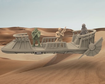 Desert Planet Skiff -  28mm scale 3D printed resin model kit