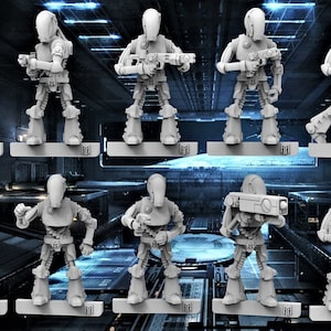 EnviroCorp Droid Squad 28mm échelle 3D imprimé résine miniatures x10