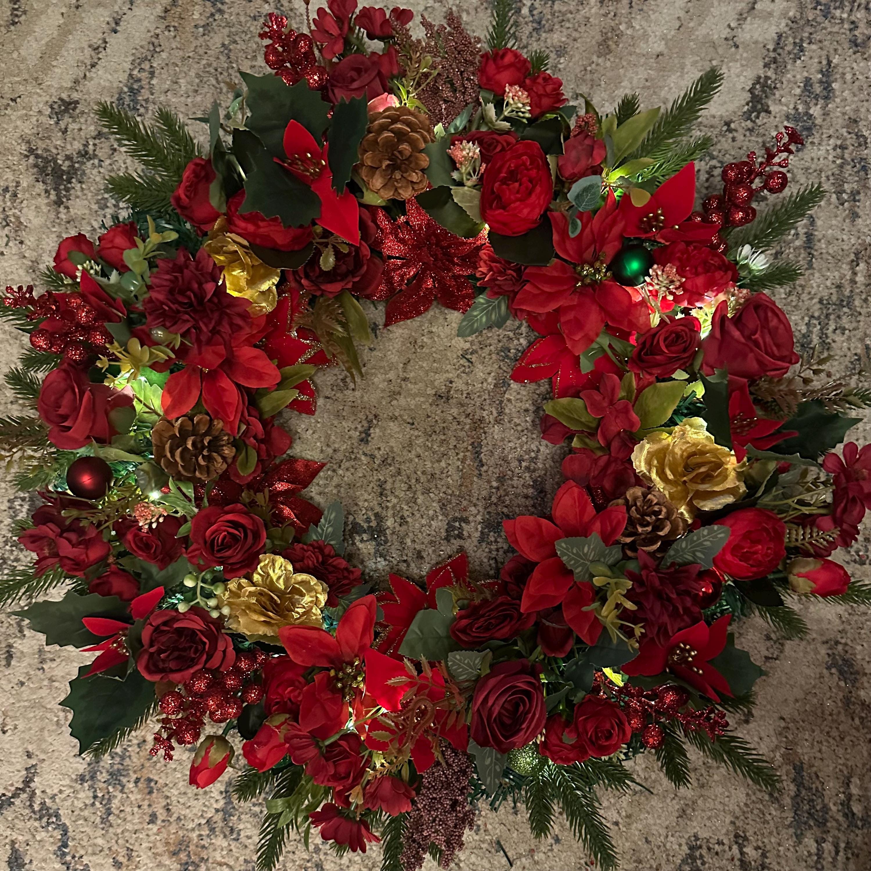 Extra Large 70cm Luxury Artificial Christmas Door Wreath With