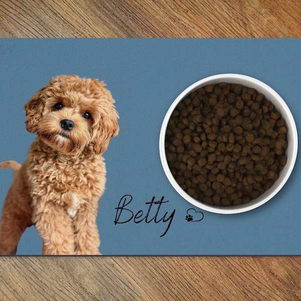 Personalised Pet Food Mat, Pet Photo Food Bowl Mat, Custom Pet Photo Mat, Pet Mats, Customised Pet Food Mat, Gift for Pets, Dog, Cat Photo