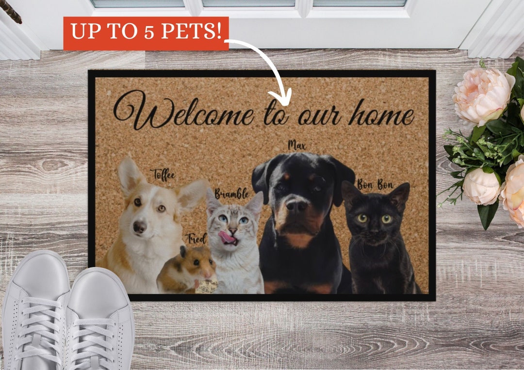 Personalised Pet Door Mat, Custom Pet Door Mat, Fun Custom Doormat, Pet