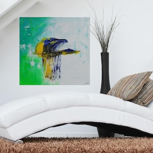 Lot de 3 peintures originales abstraites en acrylique, chacune mesurant 30 x 30 cm, pour salon, décoration murale carrée minimaliste, peinture acrylique