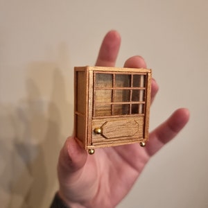Miniature wooden cabinet 1:24 – Handmade dollhouse furniture – Realistic miniature cabinet