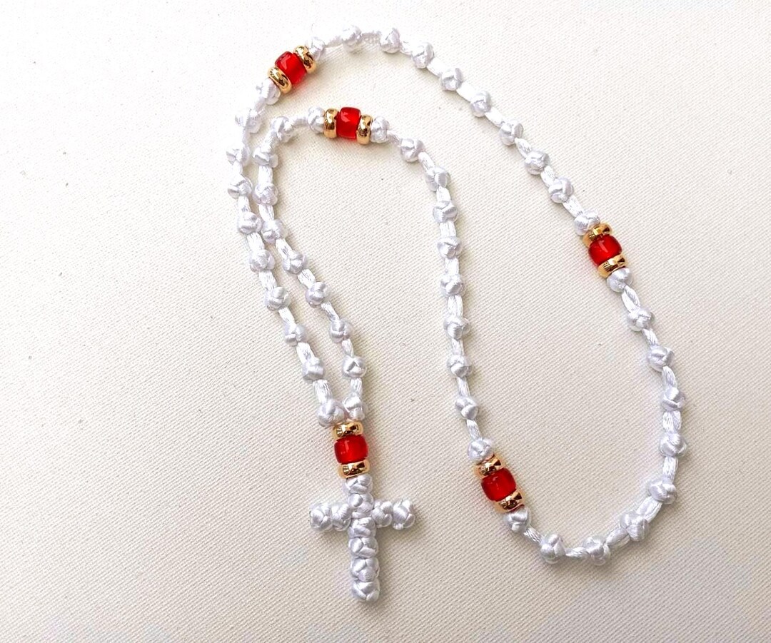 Grieks Rope White Knotted Prayer Rope: Greek Orthodox Komboskini, 50 Knots - Etsy