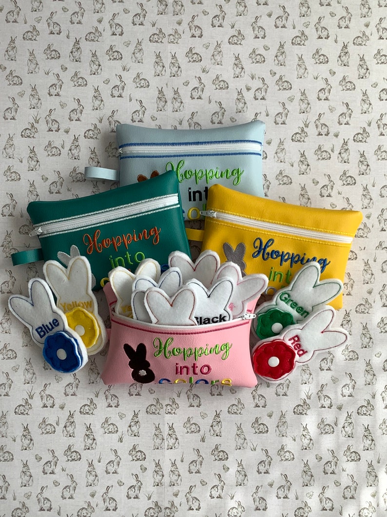 Bunny, Rabbit, Educational Game, Color Match, Quiet Play, Travel, Easter Basket Filler, Reading, Learning, Case Included, Learning Activity image 1