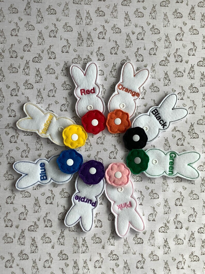 Bunny, Rabbit, Educational Game, Color Match, Quiet Play, Travel, Easter Basket Filler, Reading, Learning, Case Included, Learning Activity image 3