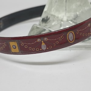Michaela Frey Enamel Bracelet Bangle Vienna Wiener Emailmanufaktur Austria maroon burgund