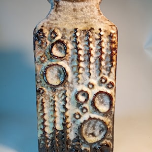 Carstens Tönnieshof Ceramic Rectangular Vase Crater Moon Mid-century Fat Lava W Germany 7802-30