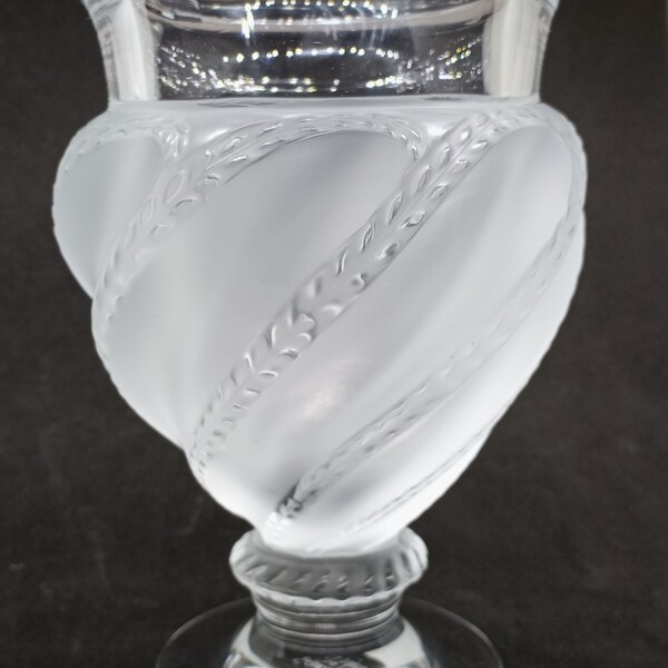 Lalique Ermenonville frosted satine crystal vase France luxury glass