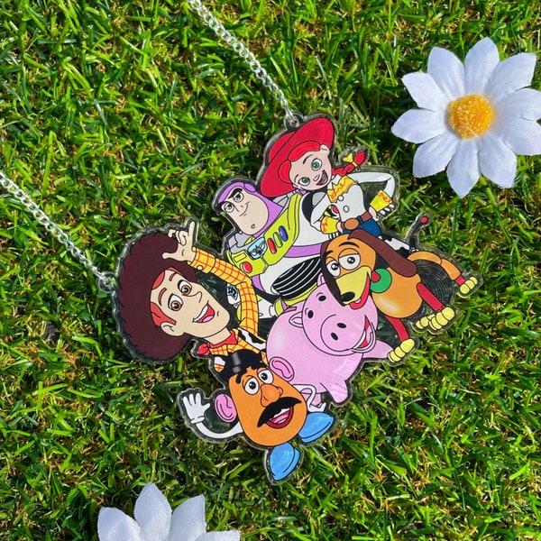 Jumbo We’re Andy’s Toys Necklace - Toy Story Disney Pixar Woody Buzzlightyear Acrylic Laser Cut Necklace