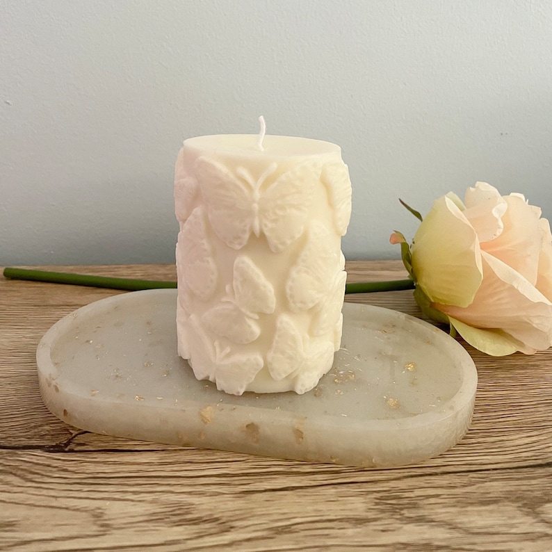 Butterfly Pillar Candle Butterfly Decor Symbolic Home Accents Nature-Inspired Candles Home Fragrance Gifts for Her Mothers Day image 3