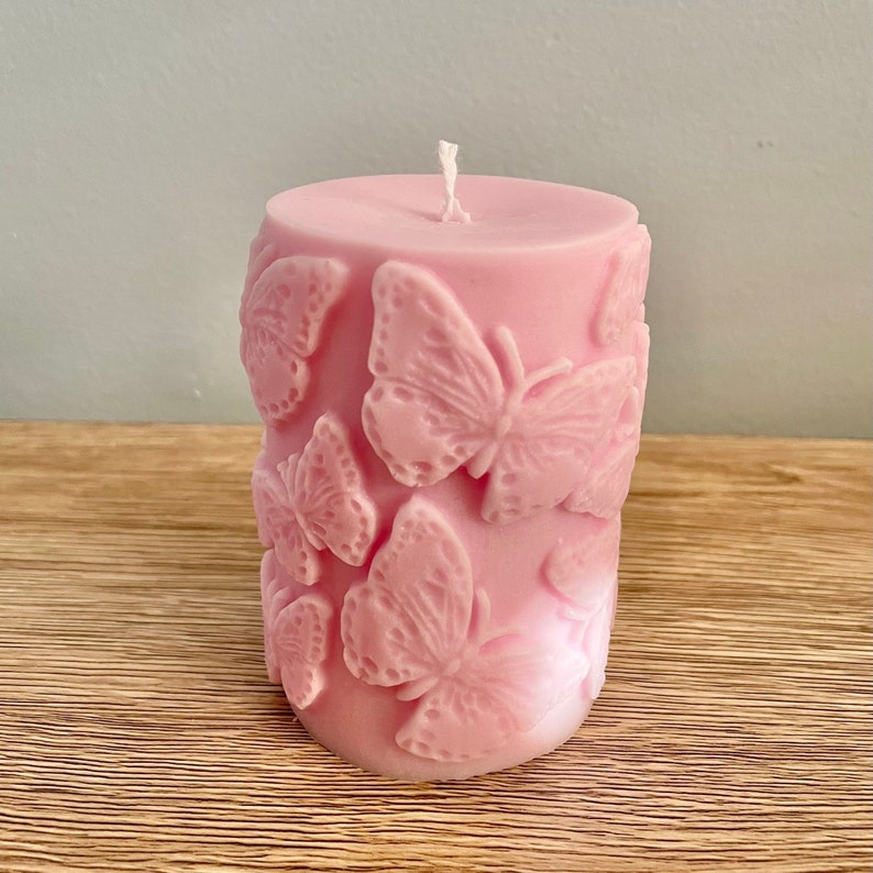 Butterfly Pillar Candle Butterfly Decor Symbolic Home Accents Nature-Inspired Candles Home Fragrance Gifts for Her Mothers Day image 6