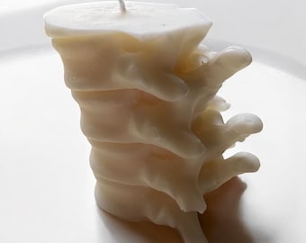 Candela a colonna anatomica a forma di colonna vertebrale, scultura di vertebre in soia, decorazione gotica per la casa, regalo medico, oggetti curiosi e stranezze