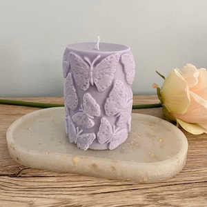 Schmetterling Stumpenkerze Schmetterling Dekor Symbolische Hauptakzente Von der Natur inspirierte Kerzen Raumduft Geschenke für Sie Muttertag Bild 4