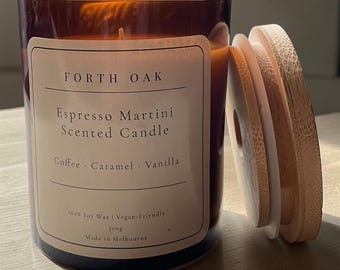 Espresso Martini Candle 300g, Coffee Scented Soy Candle, Coffee Caramel Vanilla Candle, Cozy Coffee Lover Gift, Kitchen Candle