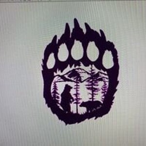 Bear Paw Scene  Dxf, Jpg
