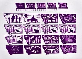 Montana State Bundle  16 wall art and 5 keychain holders for your Plasma cutting needs DXf format
