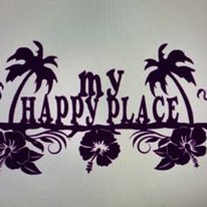 my happy place dxf plasma tropical palm trees