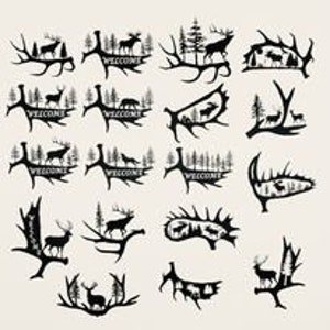 Antler wildlife bundle dxf plasma DXF SVG