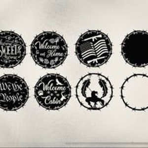 Barbed Wire Circle Signs  DXF SVG PDF for plasma use