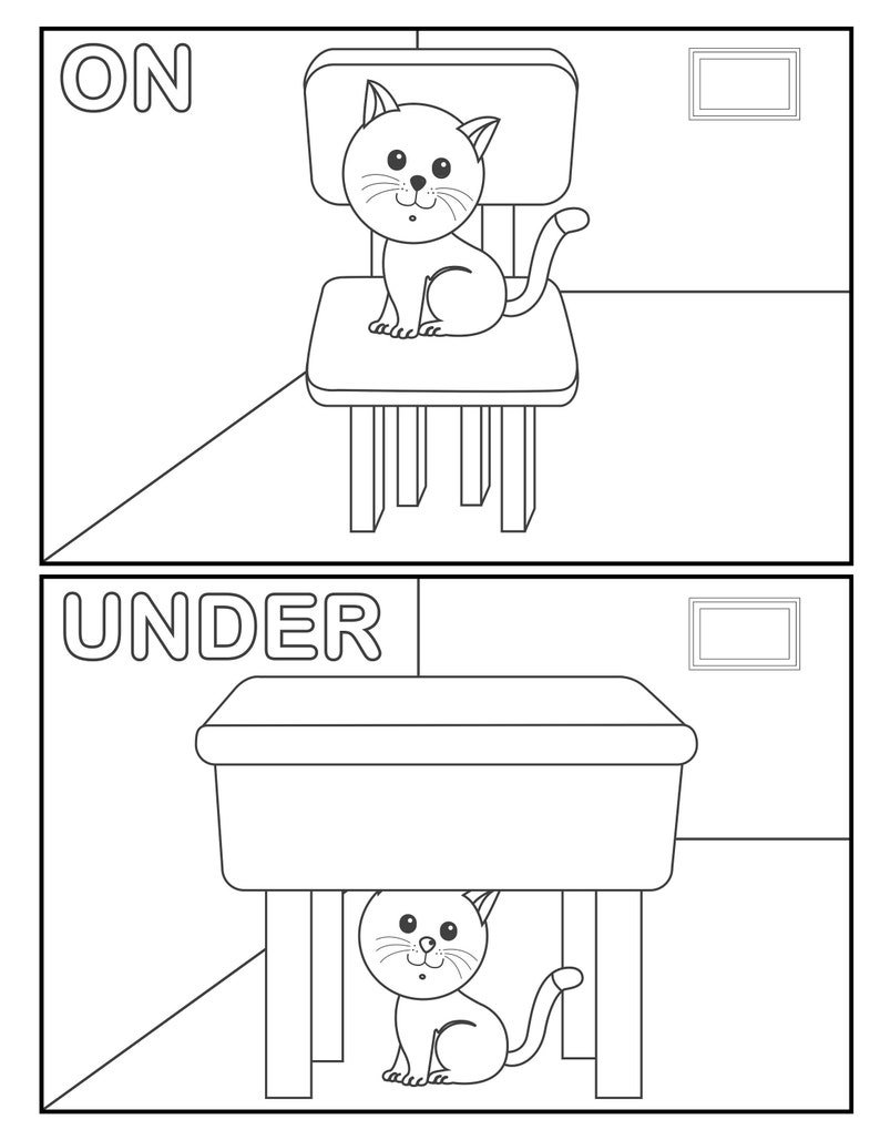 Preschool Opposites Colouring in Sheets Digital DOWNLOAD. 29 - Etsy