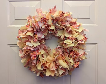 Just Peachy Summer Rag Wreath