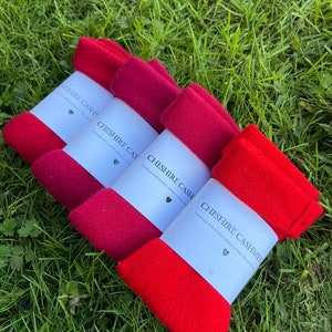 Cashmere Fingerless Gloves Red