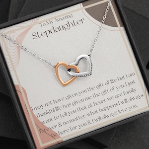 Stepdaughter Necklace | Wedding Gift | Step Daughter Gifts | Heart Necklace | Birthday Gift Ideas | Love Necklace | Long Distance