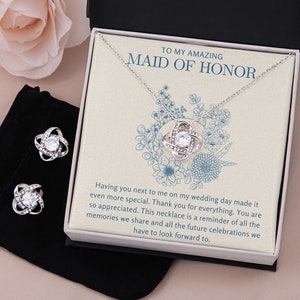 Maid of Honor Thank you Gift | Gift from bride | Dainty necklace  | MOH Gift  | Thank you for being by my side | Wedding Party Gift