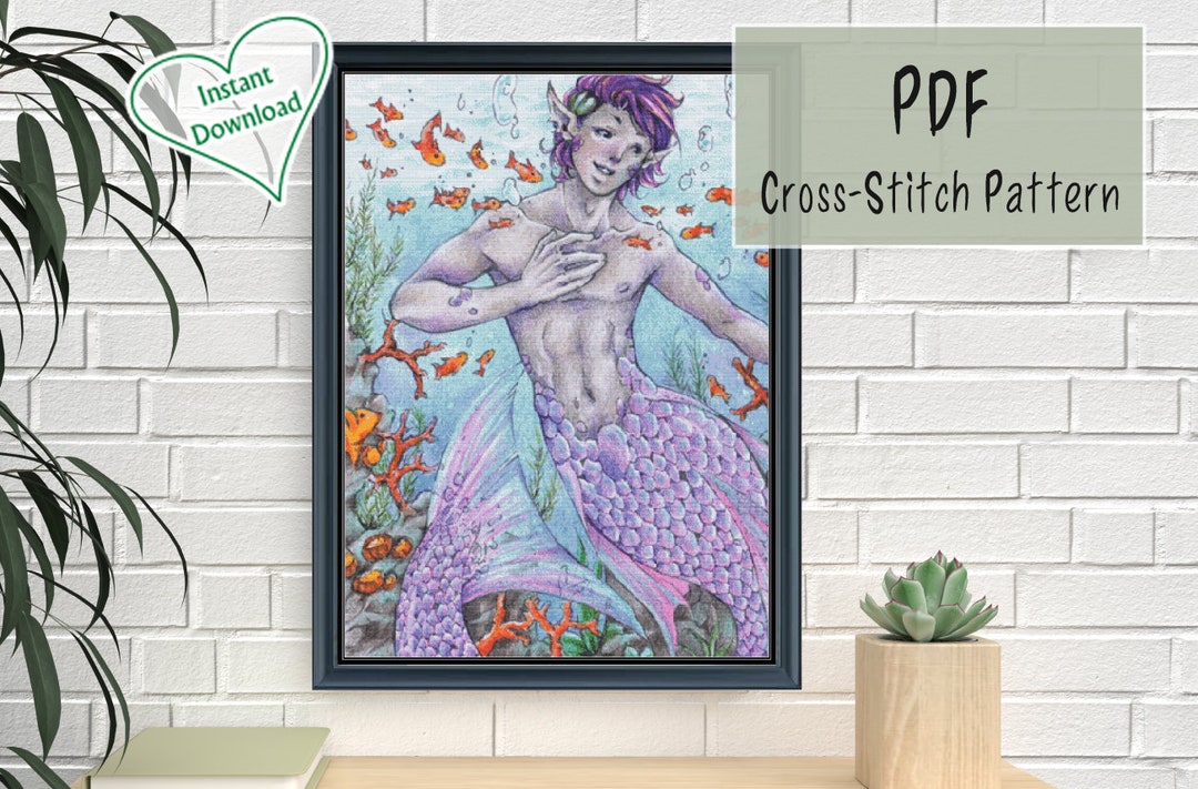 Oceanborn - Fantasy Cross Stitch Pattern, Large Full Coverage Cross ...