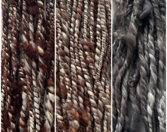 Thick and thin yarn, 2yd segments, hand dyed yarn bulky, handspun art yarn, 2ply art yarn, indie dyed yarn, mini skein yarn, chunky art yarn