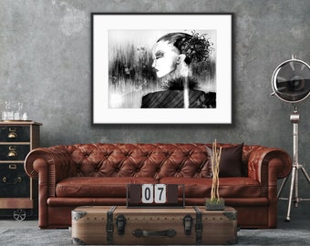 Fine art signed print Attitude interior deco wall art printmaking prints