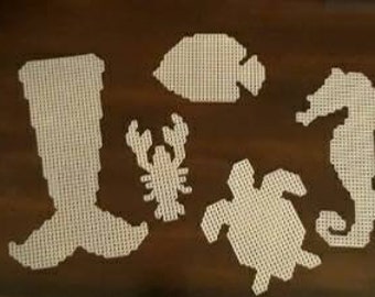 Plastic canvas sea life cutouts