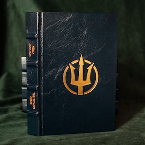 Percy Jackson and the Olympians, set of 5, rebound in natural leather, english language version