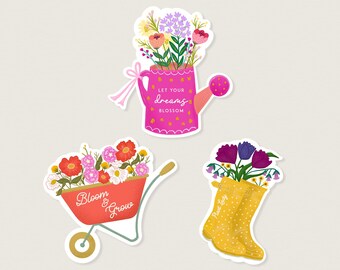 Floral Garden Stickers Assorted - Set of 3
