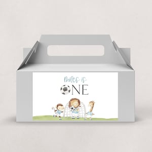 Soccer/Football First Birthday Favor Box Label