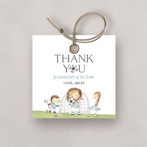 Soccer/Football First Birthday Favor Tag