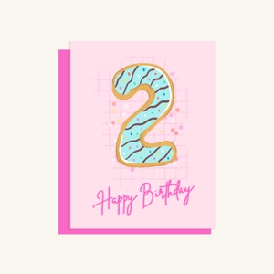 Deuxième anniversaire Donut - Carte de voeux