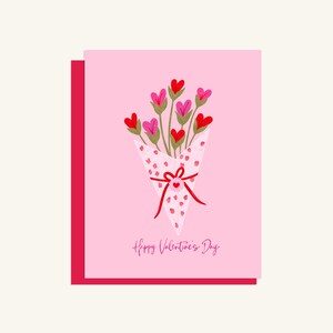 Bouquet floral coeur Saint-Valentin - Carte de voeux