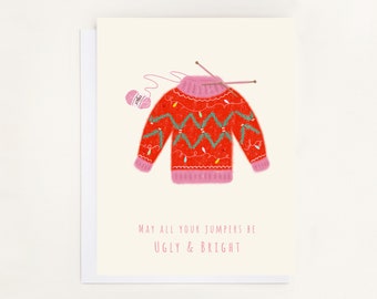 Ugly jumper Christmas Card - Set of 5 / Single