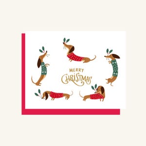 Carte de Noël teckel moche - Lot de 5 / L'unité