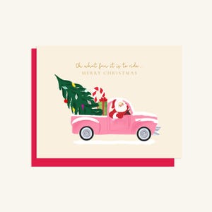 Jeu de 5 cartes de camion de Noël classique Père Noël, lot de 5 cartes