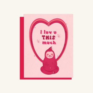 Je t'aime beaucoup pour la Saint-Valentin paresseux - Carte de vœux